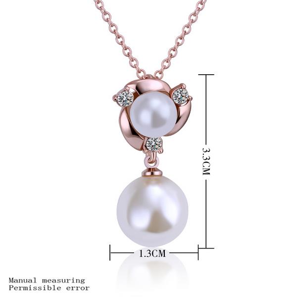 Wholesale Classic Rose Gold Plant Pearl Necklace TGPP060 2
