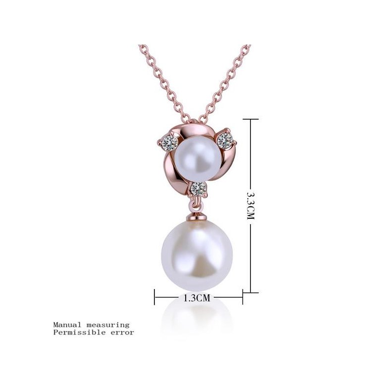 Wholesale Classic Rose Gold Plant Pearl Necklace TGPP060 2