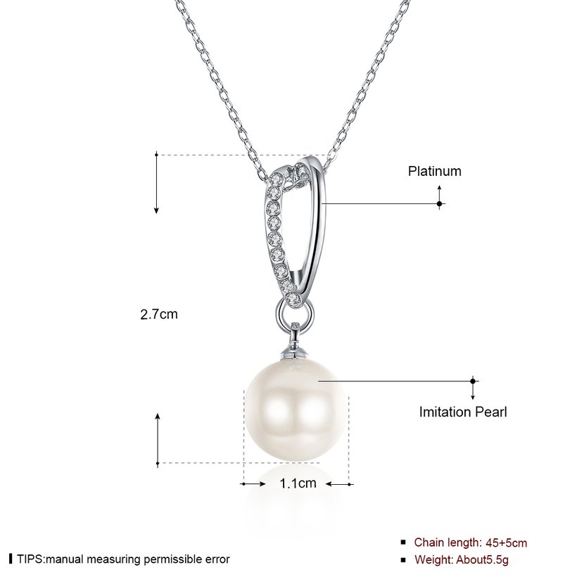 Wholesale Trendy Platinum Ball Pearl Necklace TGPP017 0