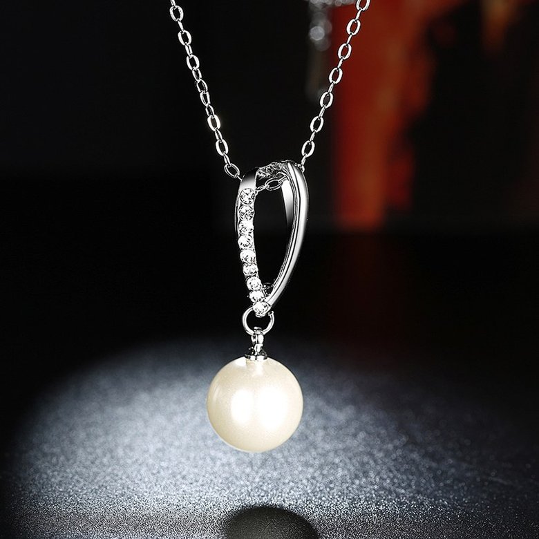 Wholesale Trendy Platinum Ball Pearl Necklace TGPP017 2