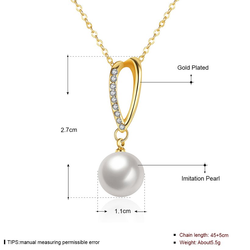 Wholesale Trendy Platinum Ball Pearl Necklace TGPP017 5