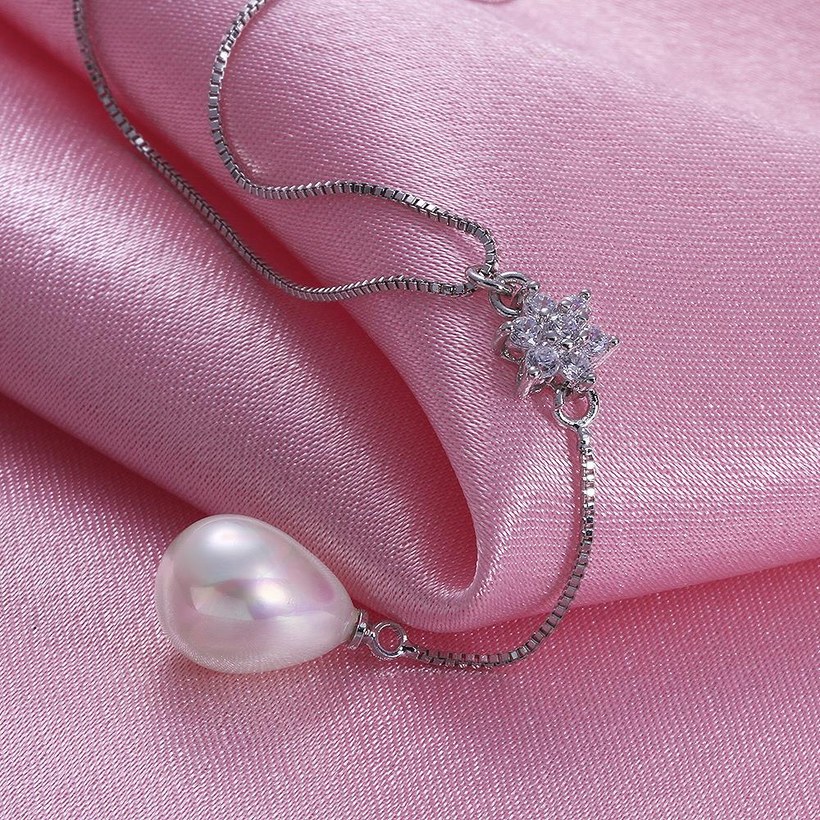 Wholesale Romantic Platinum Water Drop Pearl Necklace TGPP049 1