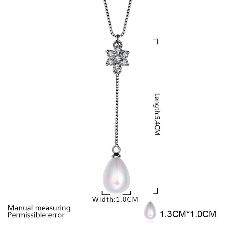 Wholesale Romantic Platinum Water Drop Pearl Necklace TGPP049 4