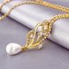 Wholesale Classic 24K Gold Bowknot Pearl Necklace TGPP054 2 small