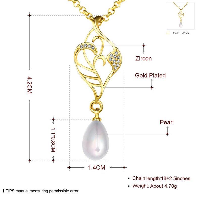 Wholesale Classic 24K Gold Plant Pearl Necklace TGPP055 0