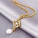 Wholesale Classic 24K Gold Geometric Pearl Necklace TGPP056 0 small