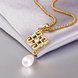Wholesale Classic 24K Gold Geometric Pearl Necklace TGPP056 4 small