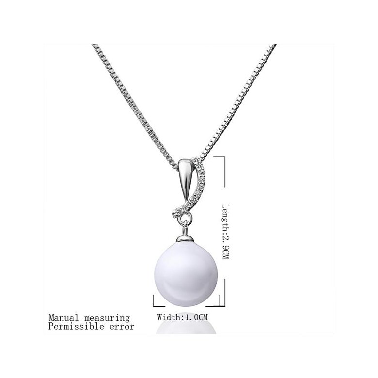 Wholesale Romantic Platinum Ball Pearl Pendants TGPP028 1