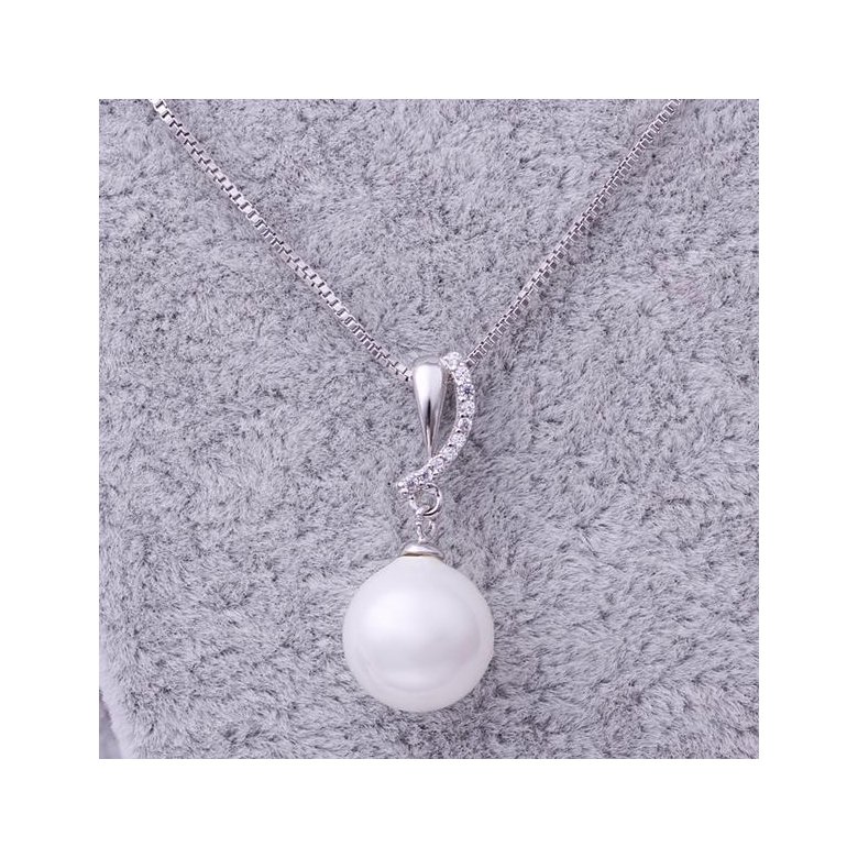 Wholesale Romantic Platinum Ball Pearl Pendants TGPP028 3