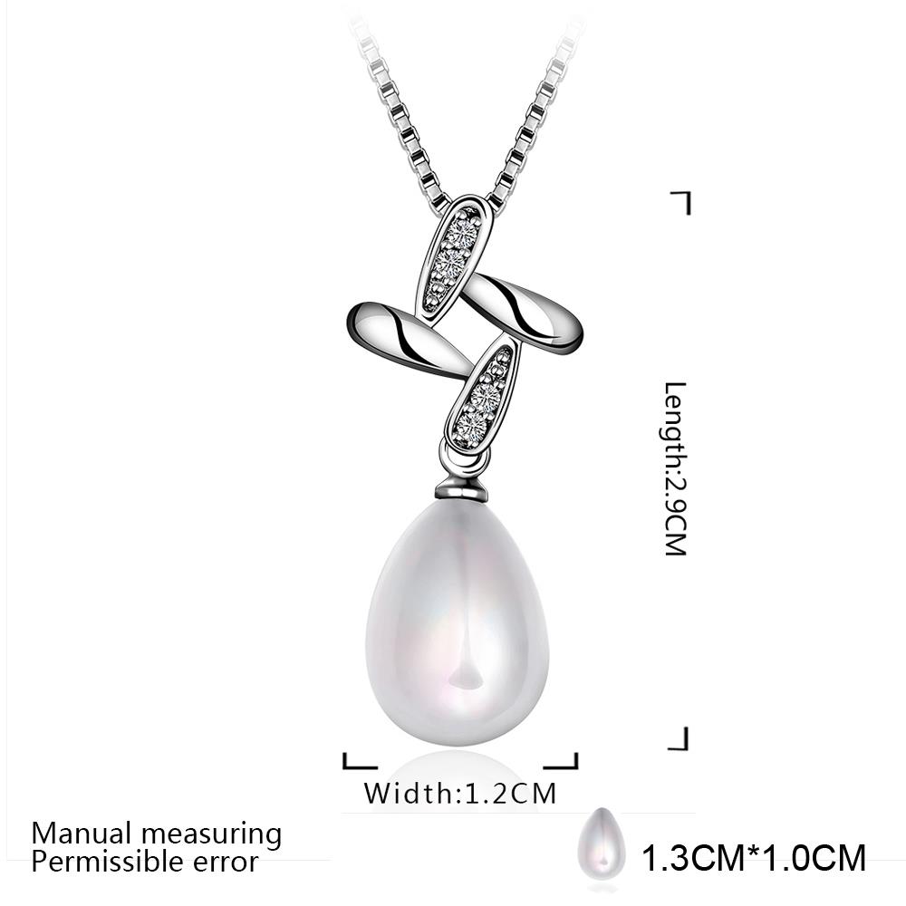 Wholesale Trendy Platinum Water Drop Pearl Pendants TGPP032 4