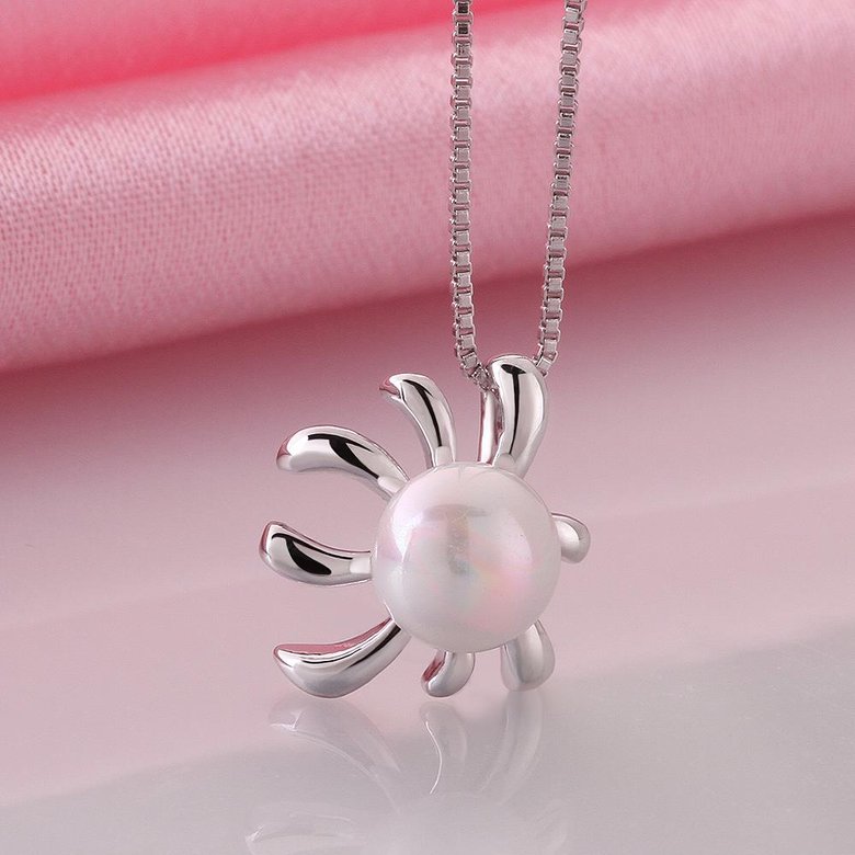 Wholesale Trendy Platinum Round Pearl Pendants TGPP033 0