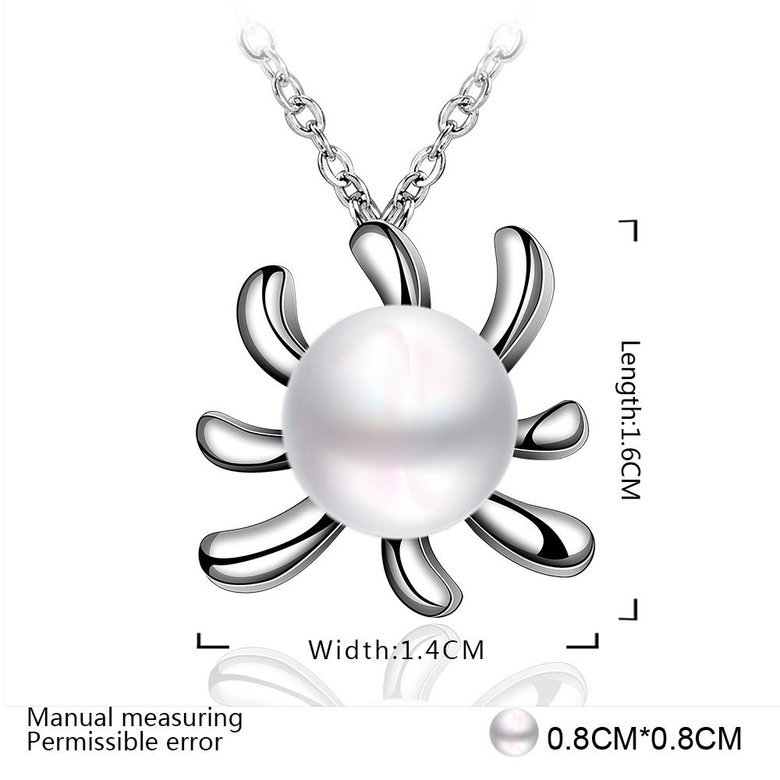 Wholesale Trendy Platinum Round Pearl Pendants TGPP033 4