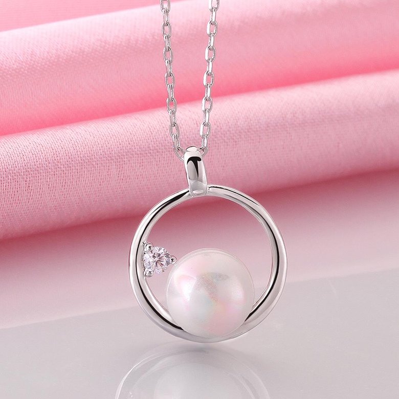 Wholesale Trendy Platinum Round Pearl Pendants TGPP039 0