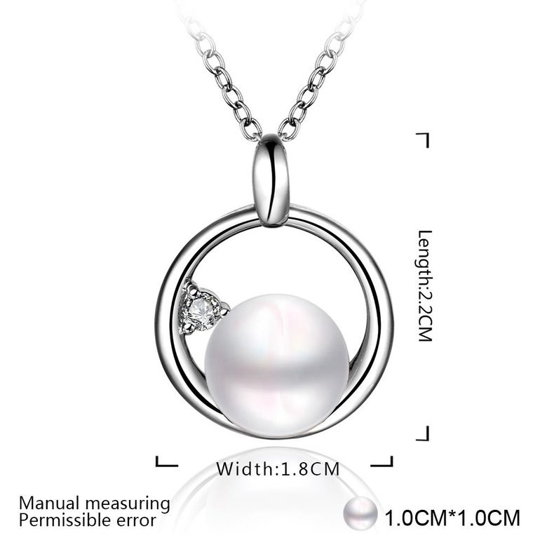 Wholesale Trendy Platinum Round Pearl Pendants TGPP039 4