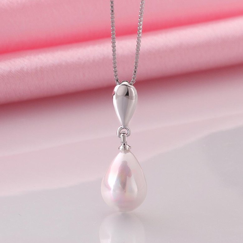 Wholesale Trendy Platinum Water Drop Pearl Pendants TGPP042 0