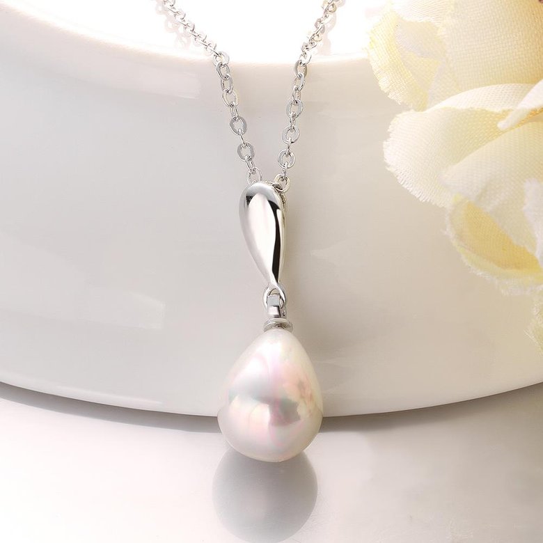 Wholesale Trendy Platinum Water Drop Pearl Pendants TGPP042 3