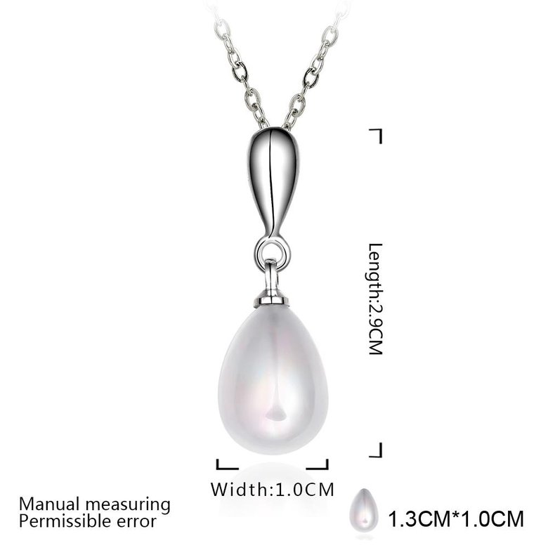 Wholesale Trendy Platinum Water Drop Pearl Pendants TGPP042 4