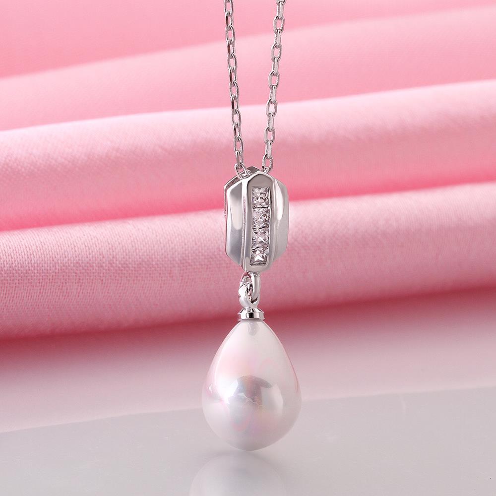 Wholesale Romantic Platinum Water Drop Pearl Pendants TGPP043 0