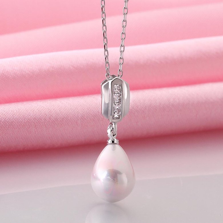 Wholesale Romantic Platinum Water Drop Pearl Pendants TGPP043 0