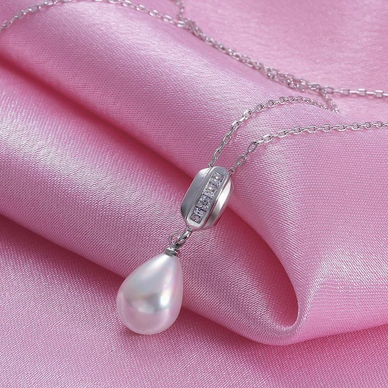 Wholesale Romantic Platinum Water Drop Pearl Pendants TGPP043 1