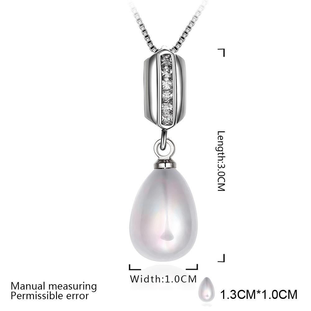Wholesale Romantic Platinum Water Drop Pearl Pendants TGPP043 4