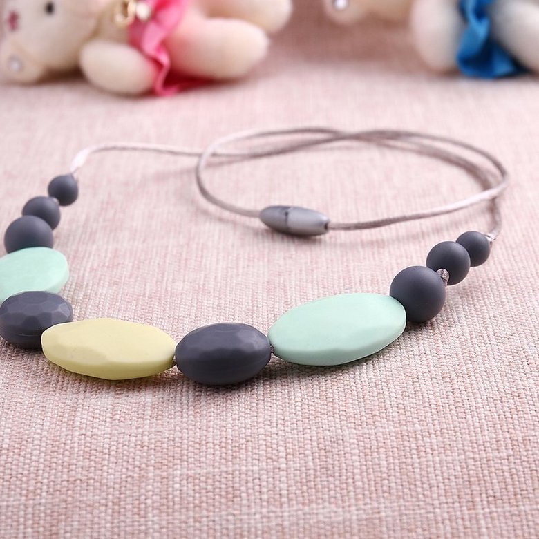 Wholesale Bohemia Geometric Silicone Colorful Necklace TGSN004 2