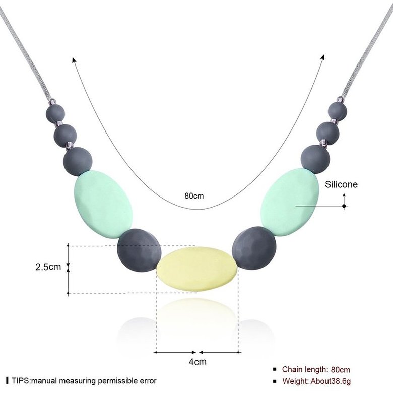 Wholesale Bohemia Geometric Silicone Colorful Necklace TGSN004 4