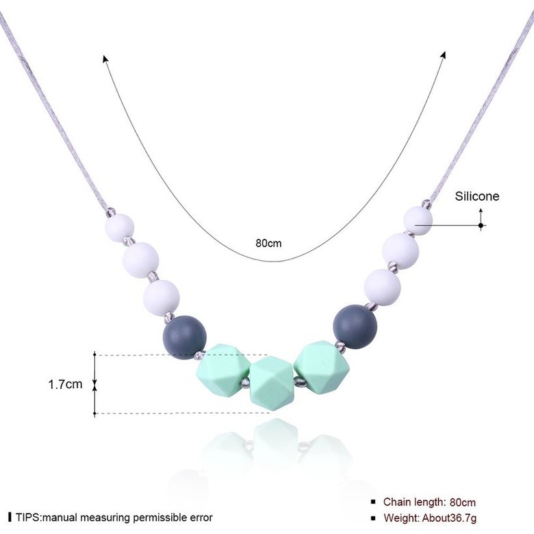 Wholesale Bohemia Geometric Silicone Multicolor Necklace TGSN007 4