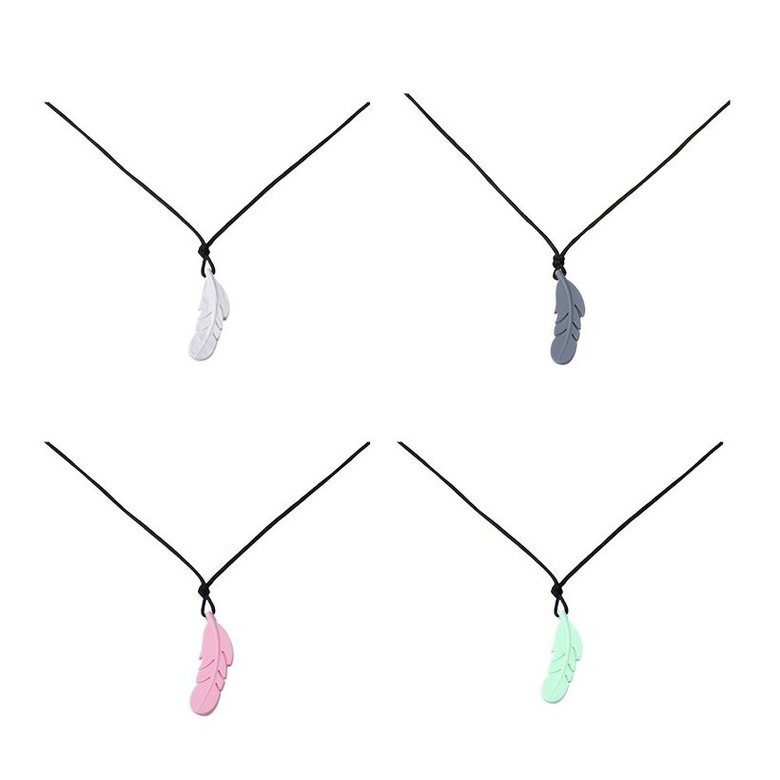 Wholesale Fashion Feather Silicone Multicolor Necklace TGSN016 0