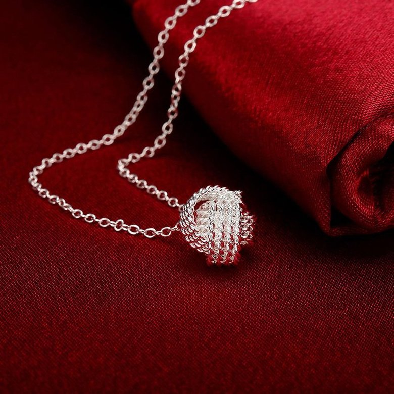 Wholesale Trendy Silver Ball Necklace TGSPN473 3