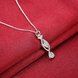 Wholesale Trendy Silver Geometric White CZ Necklace TGSPN508 2 small