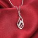 Wholesale Creative Silver Water Drop White CZ Necklace TGSPN517 3 small