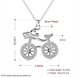 Wholesale Creative Bicycle Silver Geometric White CZ Necklace TGSPN522 0 small