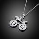 Wholesale Creative Bicycle Silver Geometric White CZ Necklace TGSPN522 1 small
