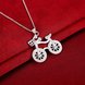 Wholesale Creative Bicycle Silver Geometric White CZ Necklace TGSPN522 2 small