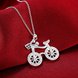 Wholesale Creative Bicycle Silver Geometric White CZ Necklace TGSPN522 3 small