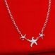 Wholesale Trendy Silver 3 Starfish Animal Necklace TGSPN535 3 small