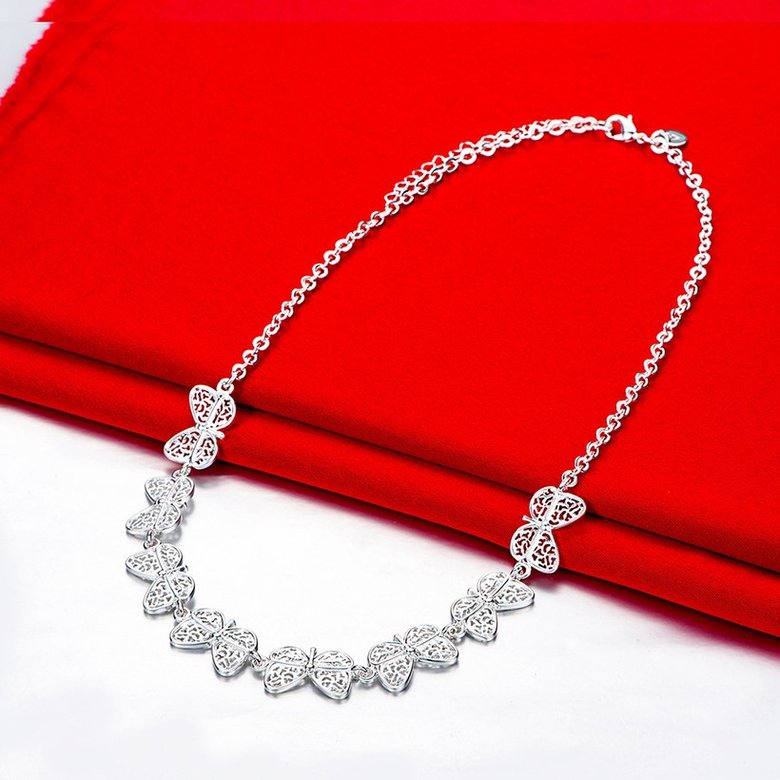Wholesale Trendy Silver Insect Butterfly Necklace TGSPN539 1