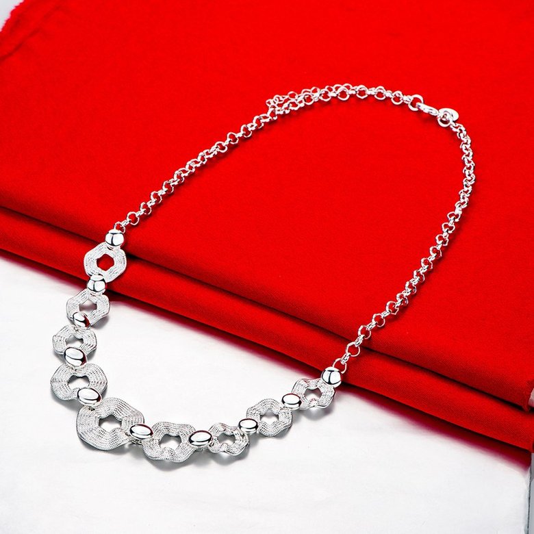 Wholesale Trendy Silver Geometric Wave Necklace TGSPN546 1