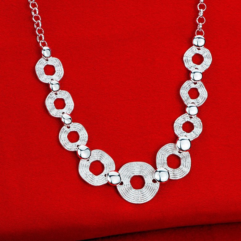 Wholesale Trendy Silver Geometric Wave Necklace TGSPN546 3