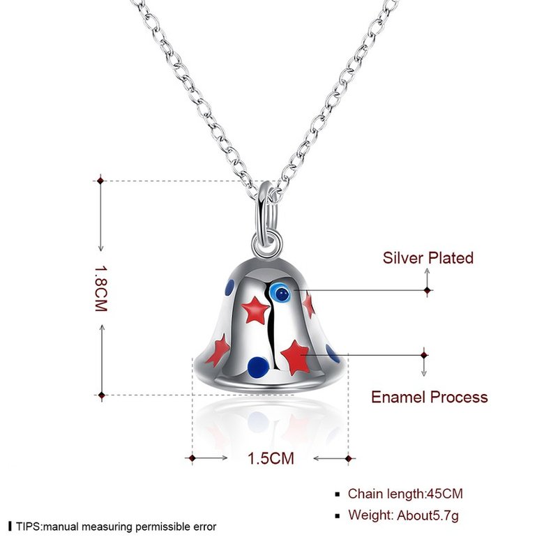 Wholesale Trendy Silver Colorful Small Bell NecklaceChristmas Gift TGSPN568 0