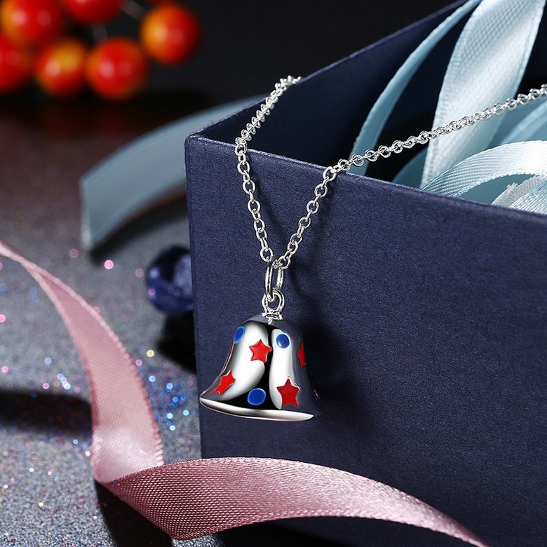 Wholesale Trendy Silver Colorful Small Bell NecklaceChristmas Gift TGSPN568 1