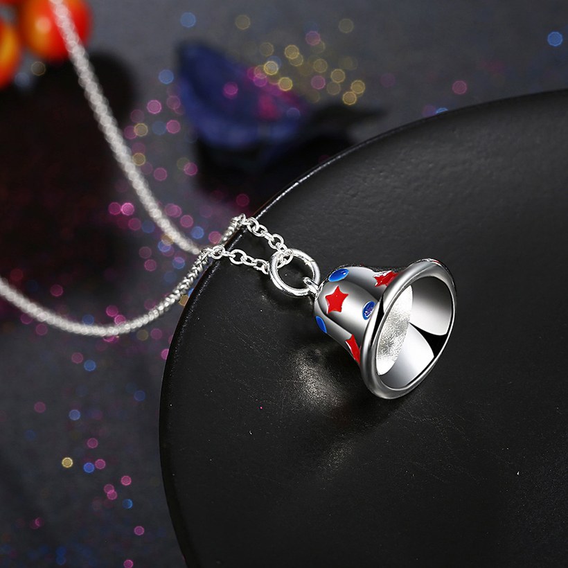 Wholesale Trendy Silver Colorful Small Bell NecklaceChristmas Gift TGSPN568 2