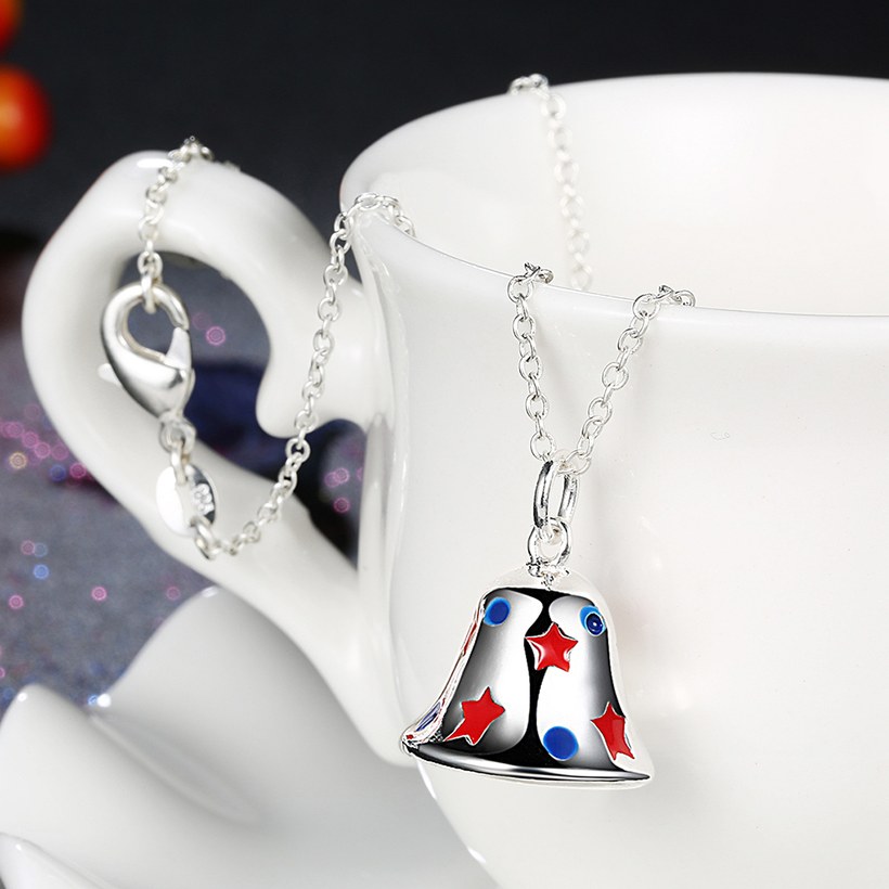 Wholesale Trendy Silver Colorful Small Bell NecklaceChristmas Gift TGSPN568 3