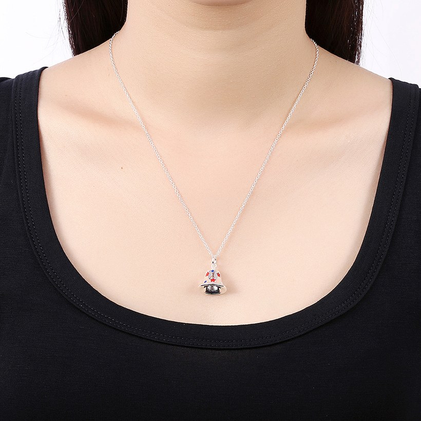 Wholesale Trendy Silver Colorful Small Bell NecklaceChristmas Gift TGSPN568 4