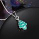 Wholesale Trendy Silver Green Tree NecklaceChristmas Gift TGSPN586 2 small
