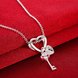 Wholesale Trendy Silver Key CZ Necklace TGSPN540 2 small