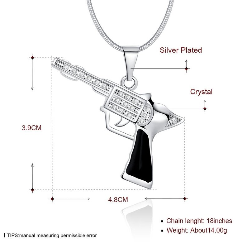 Wholesale Trendy Silver Gun Crystal Necklace TGSPN404 0