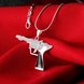 Wholesale Trendy Silver Gun Crystal Necklace TGSPN404 1 small
