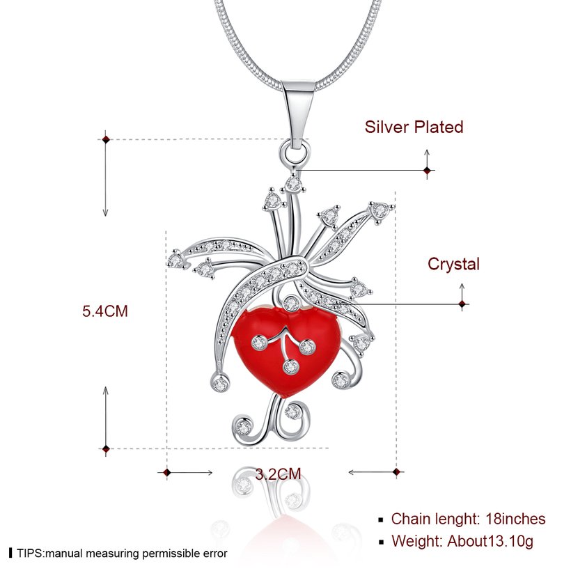 Wholesale Fashion Silver Arrow Heart Crystal Necklace TGSPN407 0